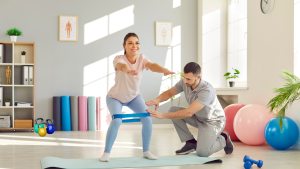 Training at home with a personal trainer